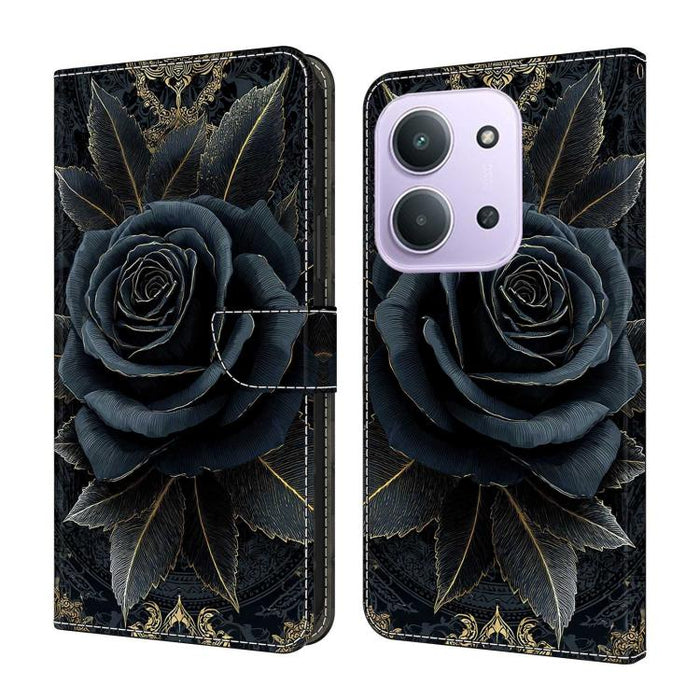 Funda para teléfono de cuero vegano pintado con efecto cristal, For Redmi Note 15 5G/4G Global 164mm, For Redmi Note 15 Pro 5G Global 163.6mm, For Redmi 15C 5G / 4G EU 173mm