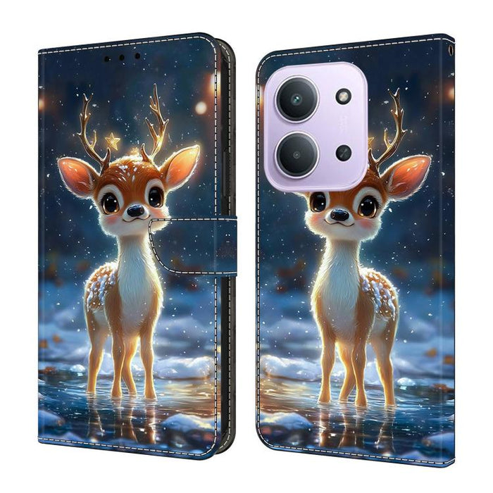 Funda para teléfono de cuero vegano pintado con efecto cristal, For Redmi Note 15 5G/4G Global 164mm, For Redmi Note 15 Pro 5G Global 163.6mm, For Redmi 15C 5G / 4G EU 173mm
