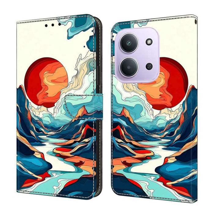 Funda para teléfono de cuero vegano pintado con efecto cristal, For Redmi Note 15 5G/4G Global 164mm, For Redmi Note 15 Pro 5G Global 163.6mm, For Redmi 15C 5G / 4G EU 173mm