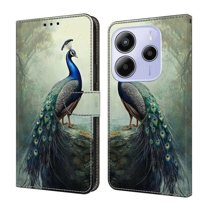 Funda para teléfono de cuero vegano pintado con efecto cristal, For Redmi Note 13 Pro 4G, For Redmi Note 13 4G, For Redmi K70E