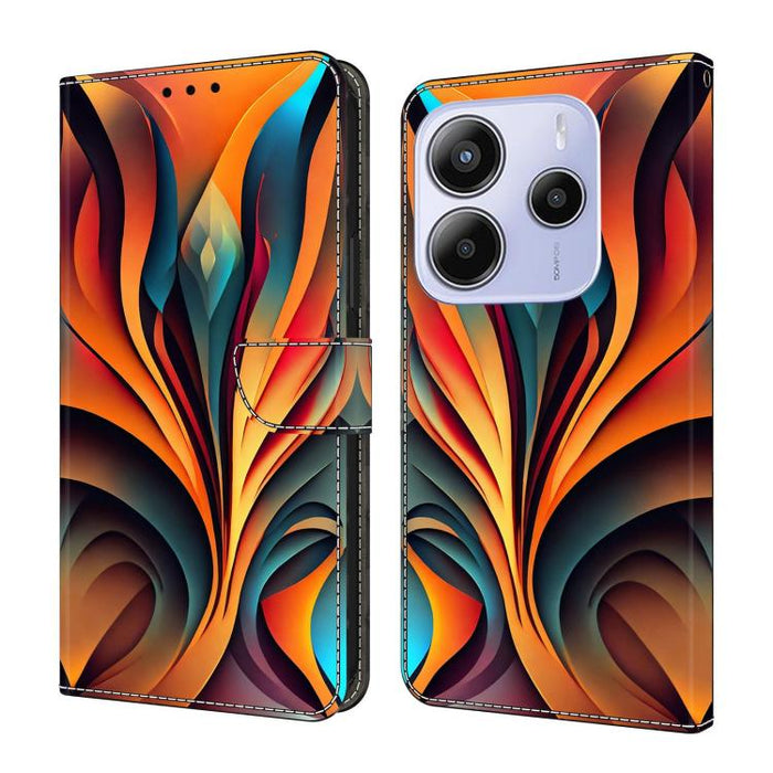 Funda para teléfono de cuero vegano pintado con efecto cristal, For Redmi Note 13 Pro 4G, For Redmi Note 13 4G, For Redmi K70E