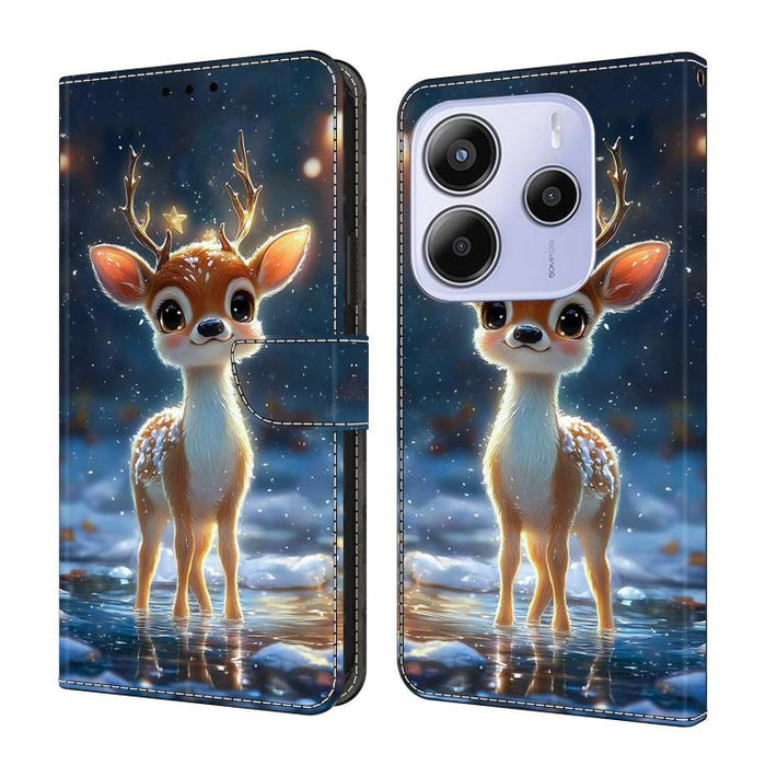 Funda para teléfono de cuero vegano pintado con efecto cristal, For Redmi Note 13 Pro 4G, For Redmi Note 13 4G, For Redmi K70E