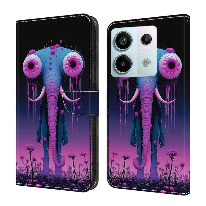 Funda para teléfono de cuero vegano pintado con efecto cristal, For Redmi Note 13, For Redmi Note 13 Pro+, For Redmi Note 13 Pro