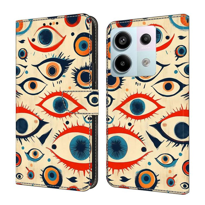 Funda para teléfono de cuero vegano pintado con efecto cristal, For Redmi Note 13, For Redmi Note 13 Pro+, For Redmi Note 13 Pro