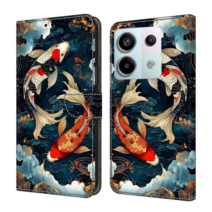Funda para teléfono de cuero vegano pintado con efecto cristal, For Redmi Note 13, For Redmi Note 13 Pro+, For Redmi Note 13 Pro