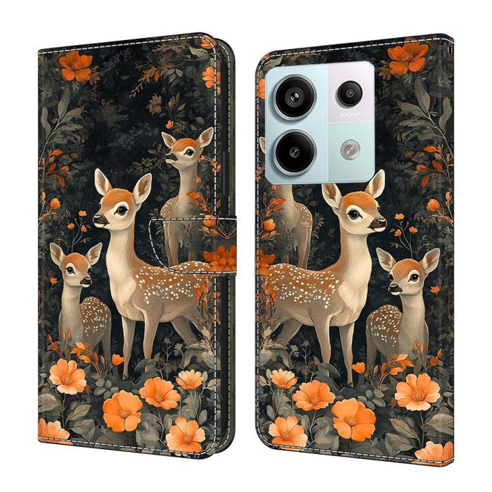 Funda para teléfono de cuero vegano pintado con efecto cristal, For Redmi Note 13, For Redmi Note 13 Pro+, For Redmi Note 13 Pro