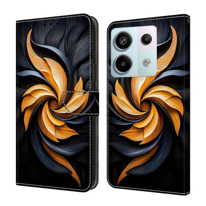 Funda para teléfono de cuero vegano pintado con efecto cristal, For Redmi Note 13, For Redmi Note 13 Pro+, For Redmi Note 13 Pro