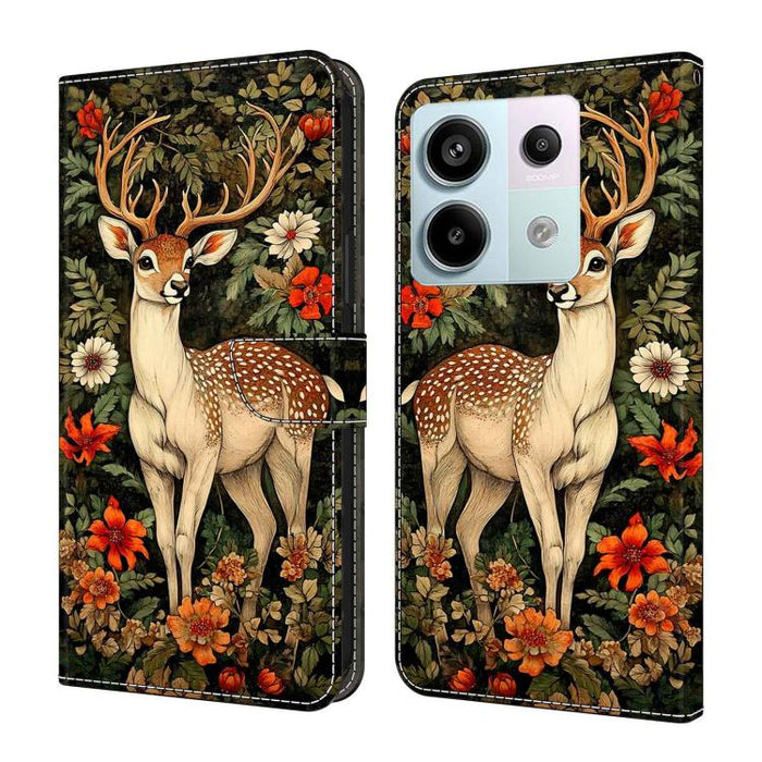 Funda para teléfono de cuero vegano pintado con efecto cristal, For Redmi Note 13, For Redmi Note 13 Pro+, For Redmi Note 13 Pro