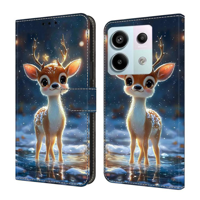 Funda para teléfono de cuero vegano pintado con efecto cristal, For Redmi Note 13, For Redmi Note 13 Pro+, For Redmi Note 13 Pro