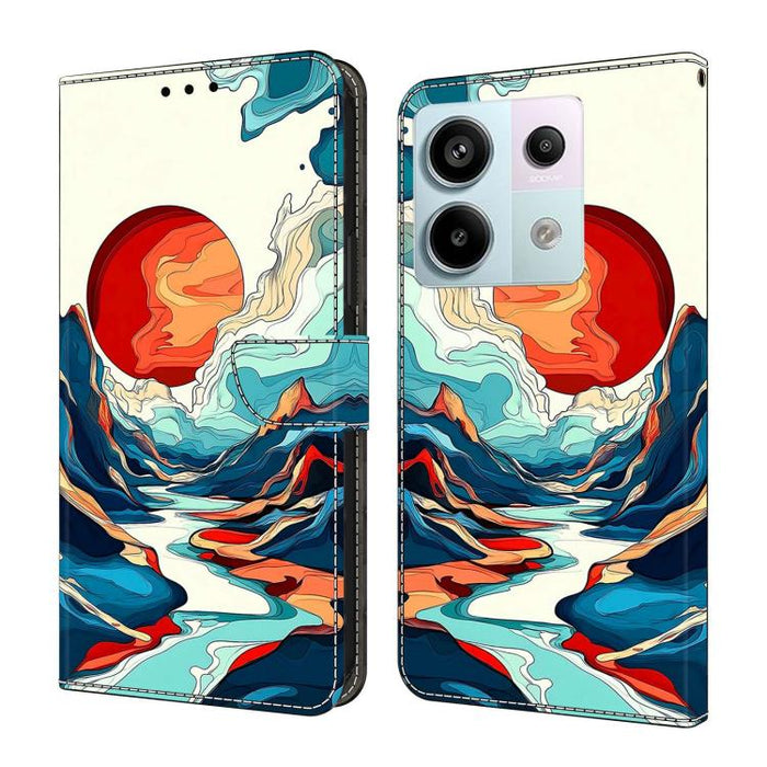 Funda para teléfono de cuero vegano pintado con efecto cristal, For Redmi Note 13, For Redmi Note 13 Pro+, For Redmi Note 13 Pro