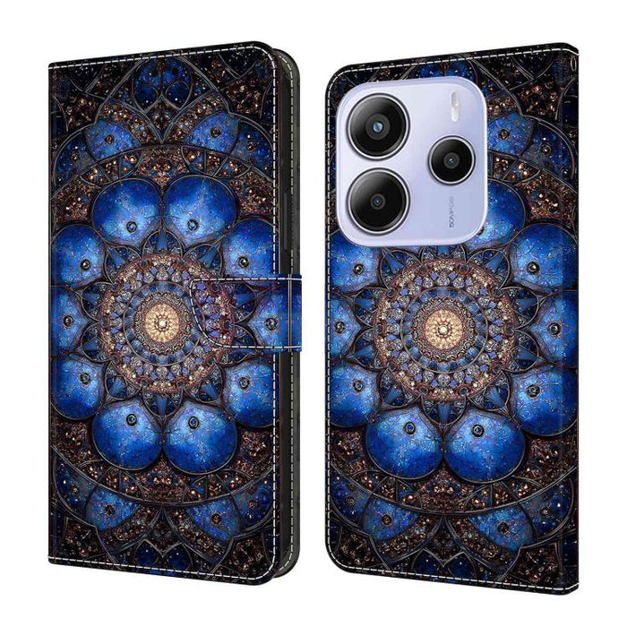 Funda para teléfono de cuero vegano pintado con efecto cristal, For Redmi Note 14 4G 163.25mm, For Redmi Note 14 5G, For Redmi Note 14 Pro+ 5G
