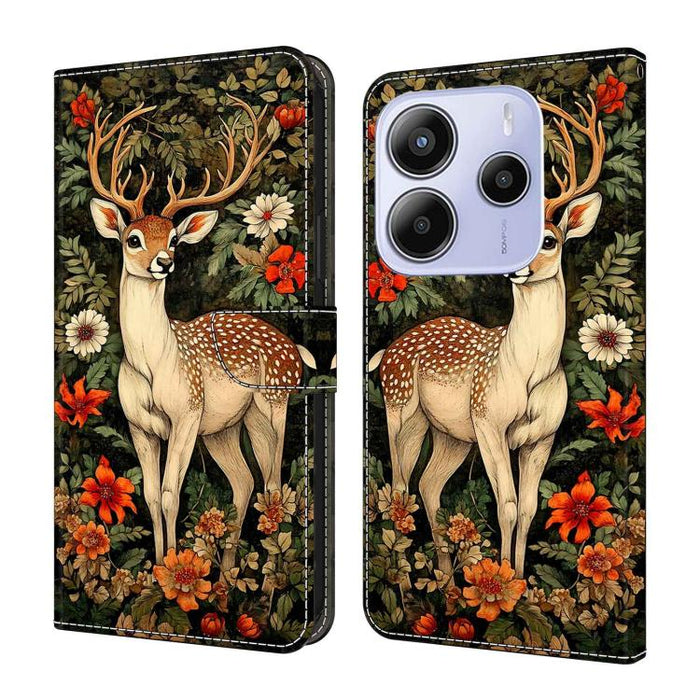 Funda para teléfono de cuero vegano pintado con efecto cristal, For Redmi Note 13 Pro 4G, For Redmi Note 13 4G, For Redmi K70E