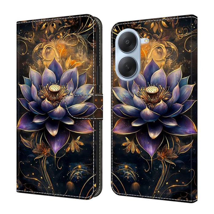 Funda para teléfono de cuero vegano pintado con efecto cristal, For Redmi Note 15 5G/4G Global 164mm, For Redmi Note 15 Pro 5G Global 163.6mm, For Redmi 15C 5G / 4G EU 173mm