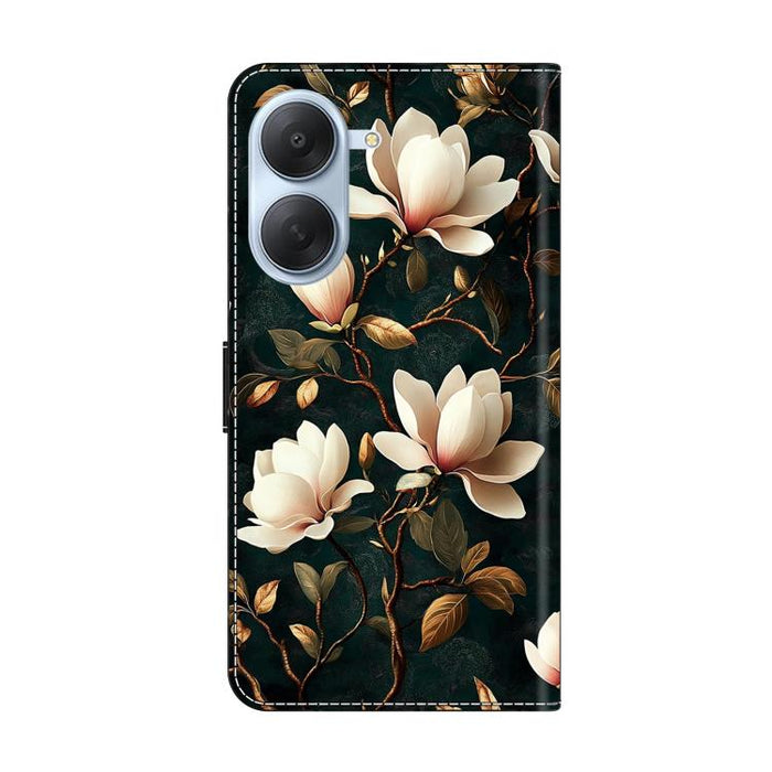 Funda para teléfono de cuero vegano pintado con efecto cristal, For Redmi Note 15 5G/4G Global 164mm, For Redmi Note 15 Pro 5G Global 163.6mm, For Redmi 15C 5G / 4G EU 173mm