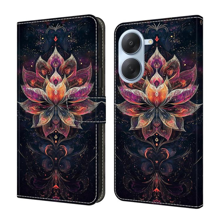 Funda para teléfono de cuero vegano pintado con efecto cristal, For Redmi Note 15 5G/4G Global 164mm, For Redmi Note 15 Pro 5G Global 163.6mm, For Redmi 15C 5G / 4G EU 173mm