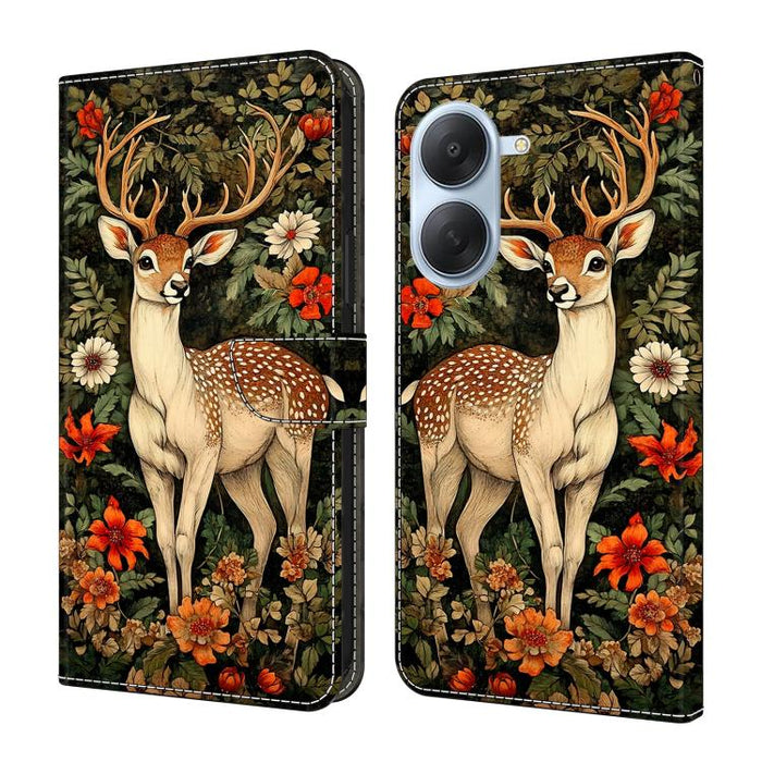 Funda para teléfono de cuero vegano pintado con efecto cristal, For Redmi Note 15 5G/4G Global 164mm, For Redmi Note 15 Pro 5G Global 163.6mm, For Redmi 15C 5G / 4G EU 173mm