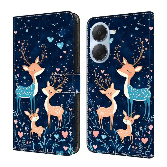 Funda para teléfono de cuero vegano pintado con efecto cristal, For Redmi Note 15 5G/4G Global 164mm, For Redmi Note 15 Pro 5G Global 163.6mm, For Redmi 15C 5G / 4G EU 173mm