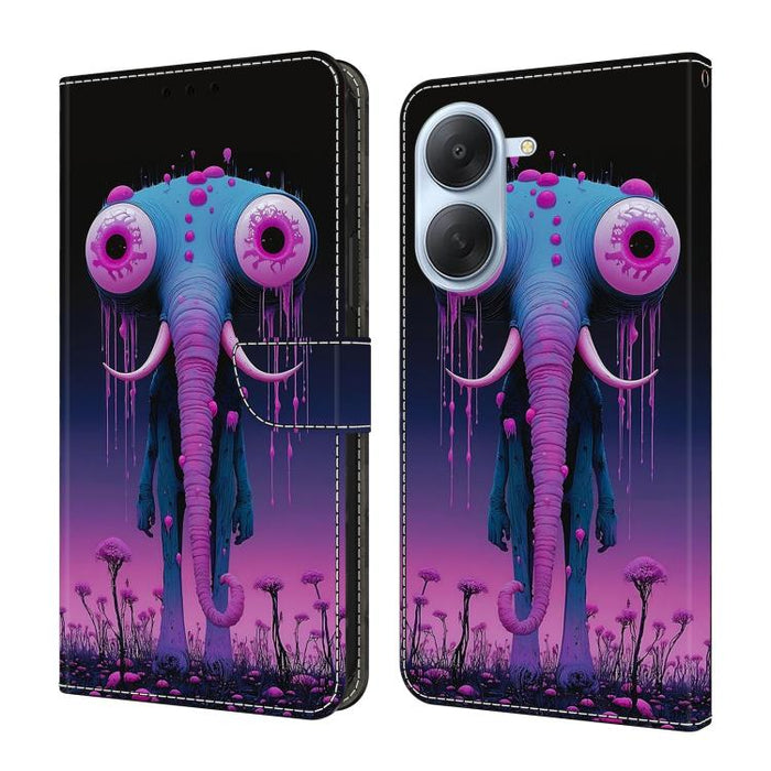 Funda para teléfono de cuero vegano pintado con efecto cristal, For Redmi Note 15 5G/4G Global 164mm, For Redmi Note 15 Pro 5G Global 163.6mm, For Redmi 15C 5G / 4G EU 173mm