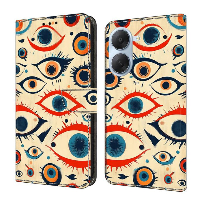Funda para teléfono de cuero vegano pintado con efecto cristal, For Redmi Note 15 5G/4G Global 164mm, For Redmi Note 15 Pro 5G Global 163.6mm, For Redmi 15C 5G / 4G EU 173mm