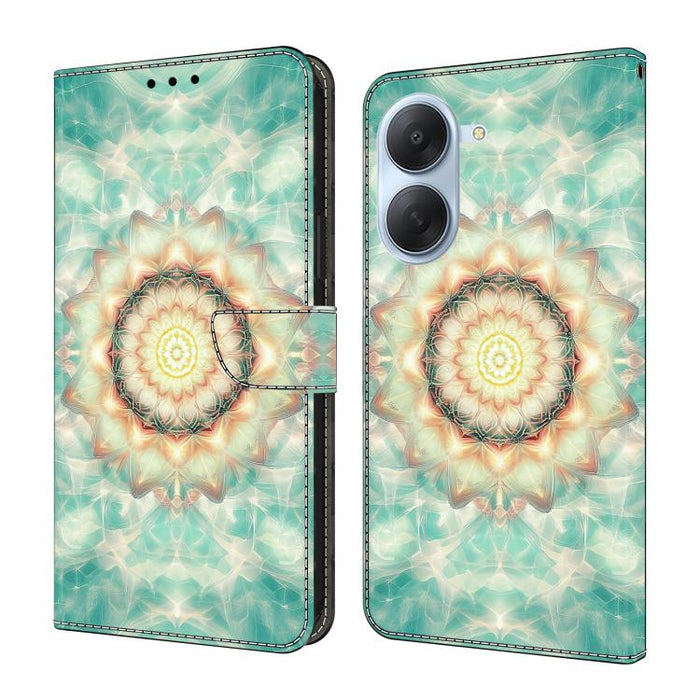 Funda para teléfono de cuero vegano pintado con efecto cristal, For Redmi Note 15 5G/4G Global 164mm, For Redmi Note 15 Pro 5G Global 163.6mm, For Redmi 15C 5G / 4G EU 173mm