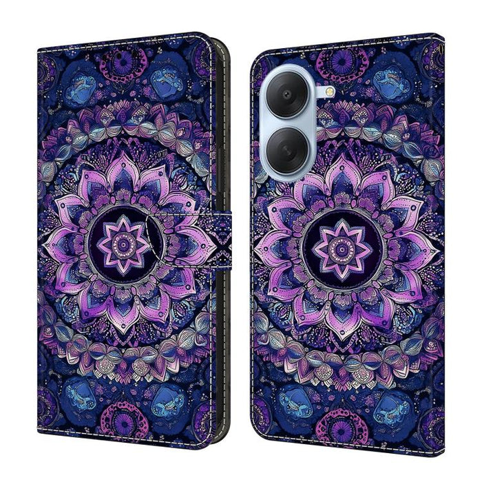 Funda para teléfono de cuero vegano pintado con efecto cristal, For Redmi Note 15 5G/4G Global 164mm, For Redmi Note 15 Pro 5G Global 163.6mm, For Redmi 15C 5G / 4G EU 173mm