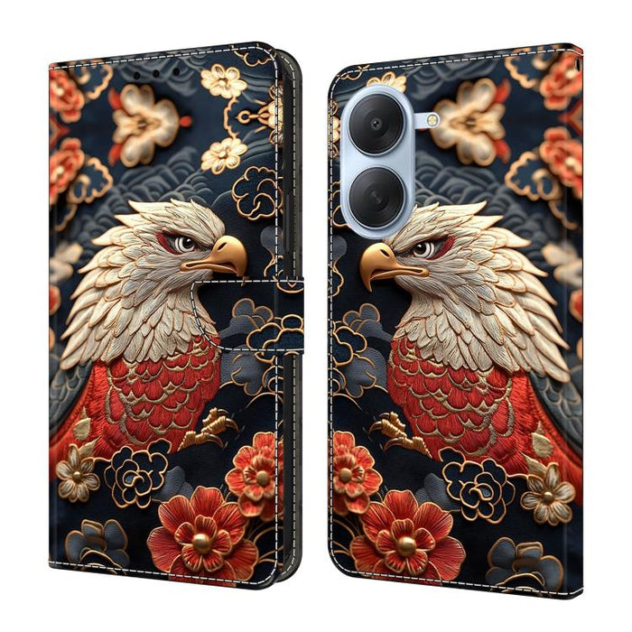 Funda para teléfono de cuero vegano pintado con efecto cristal, For Redmi Note 15 5G/4G Global 164mm, For Redmi Note 15 Pro 5G Global 163.6mm, For Redmi 15C 5G / 4G EU 173mm