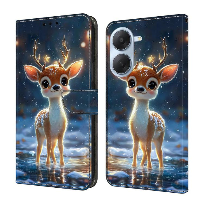 Funda para teléfono de cuero vegano pintado con efecto cristal, For Redmi Note 15 5G/4G Global 164mm, For Redmi Note 15 Pro 5G Global 163.6mm, For Redmi 15C 5G / 4G EU 173mm