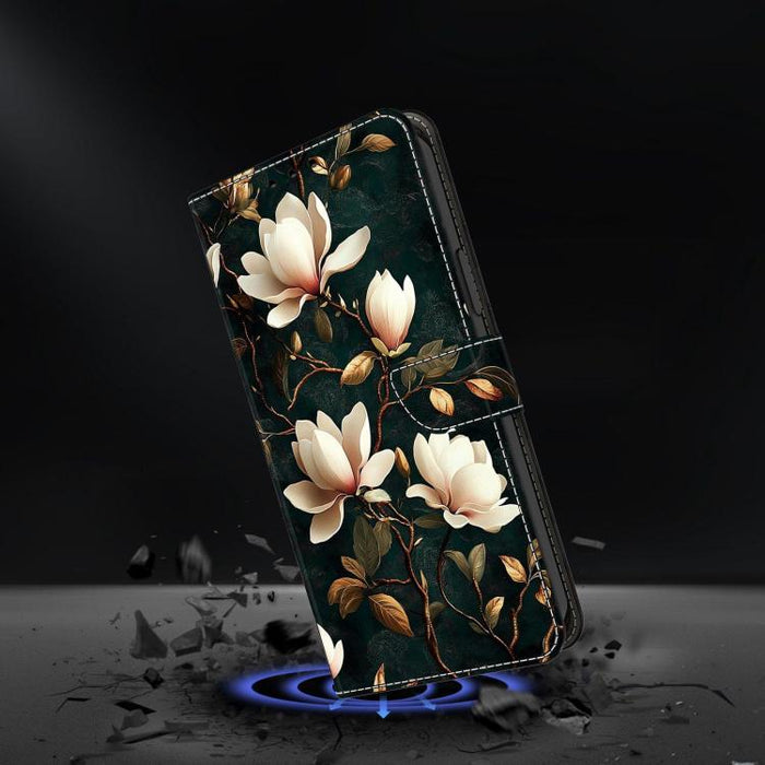 Funda para teléfono de cuero vegano pintado con efecto cristal, For Redmi Note 14 4G 163.25mm, For Redmi Note 14 5G, For Redmi Note 14 Pro+ 5G