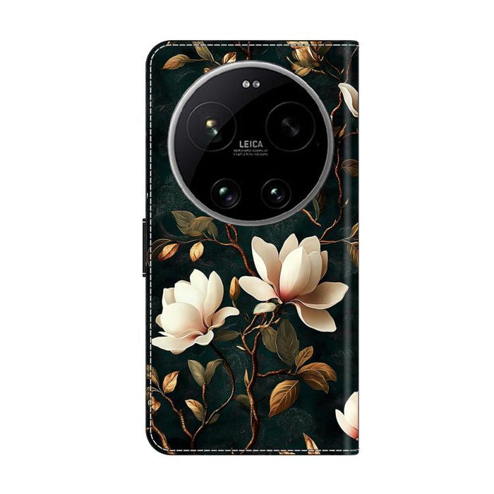 Funda para teléfono de cuero vegano pintado con efecto cristal, For Xiaomi 17 Ultra