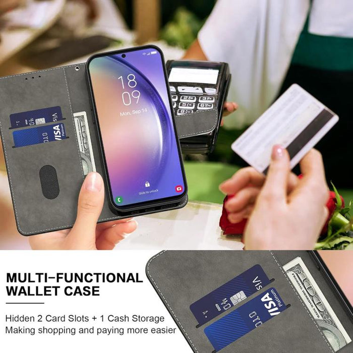 Funda para teléfono de cuero vegano pintado con efecto cristal, For Xiaomi 17 Ultra