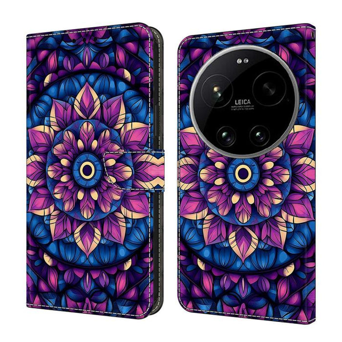 Funda para teléfono de cuero vegano pintado con efecto cristal, For Xiaomi 17 Ultra