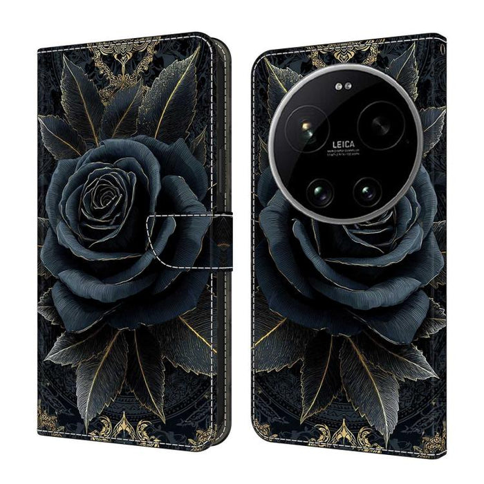 Funda para teléfono de cuero vegano pintado con efecto cristal, For Xiaomi 17 Ultra