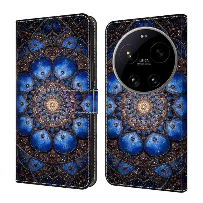 Funda para teléfono de cuero vegano pintado con efecto cristal, For Xiaomi 17 Ultra