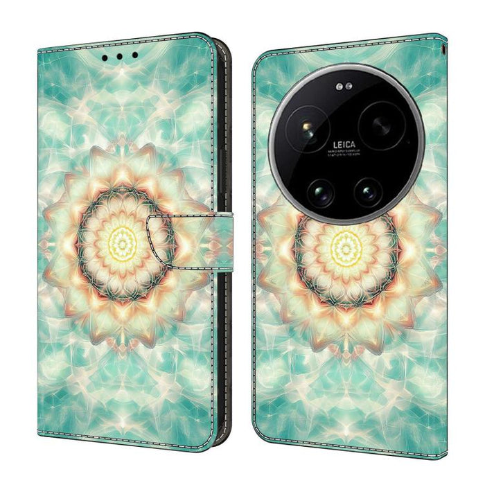Funda para teléfono de cuero vegano pintado con efecto cristal, For Xiaomi 17 Ultra