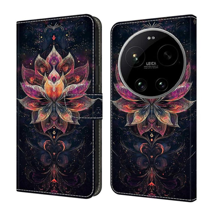 Funda para teléfono de cuero vegano pintado con efecto cristal, For Xiaomi 17 Ultra