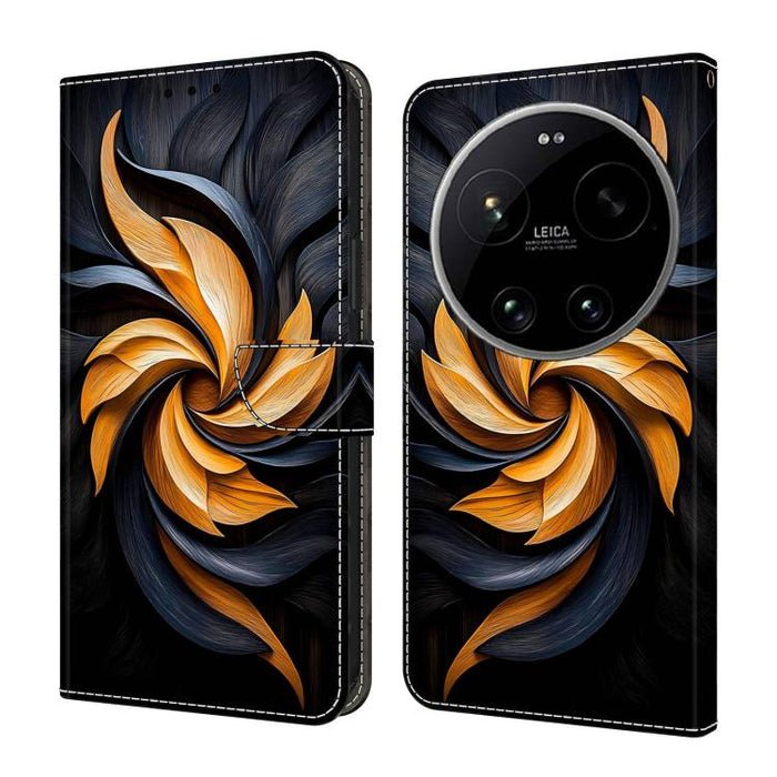 Funda para teléfono de cuero vegano pintado con efecto cristal, For Xiaomi 17 Ultra