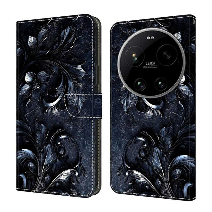 Funda para teléfono de cuero vegano pintado con efecto cristal, For Xiaomi 17 Ultra