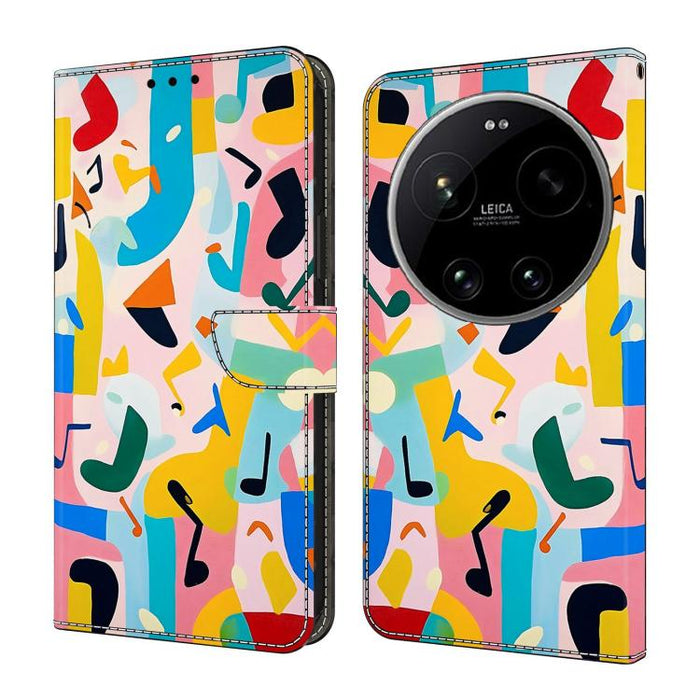 Funda para teléfono de cuero vegano pintado con efecto cristal, For Xiaomi 17 Ultra