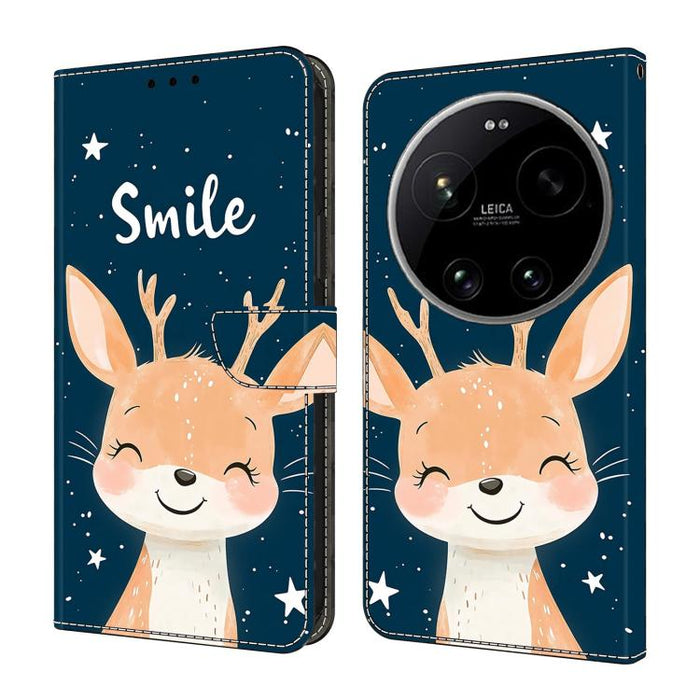 Funda para teléfono de cuero vegano pintado con efecto cristal, For Xiaomi 17 Ultra