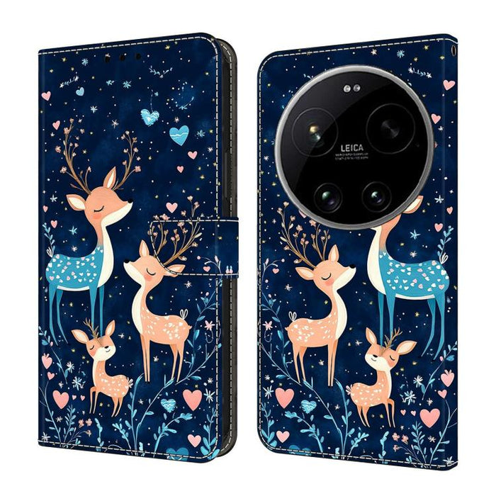 Funda para teléfono de cuero vegano pintado con efecto cristal, For Xiaomi 17 Ultra