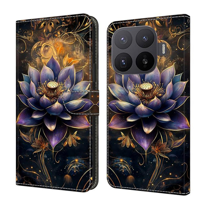 Funda para teléfono de cuero vegano pintado con efecto cristal, For Xiaomi 17 Ultra