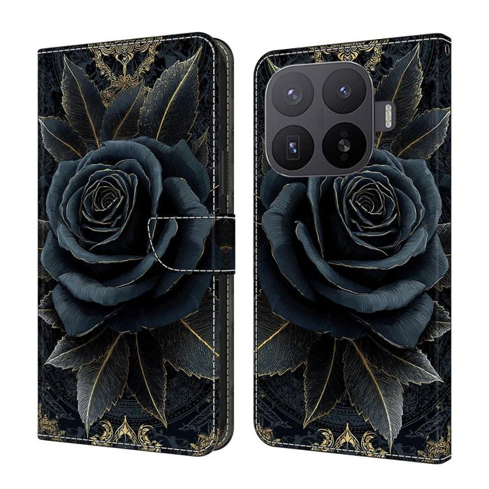 Funda para teléfono de cuero vegano pintado con efecto cristal, For Xiaomi 17 Ultra