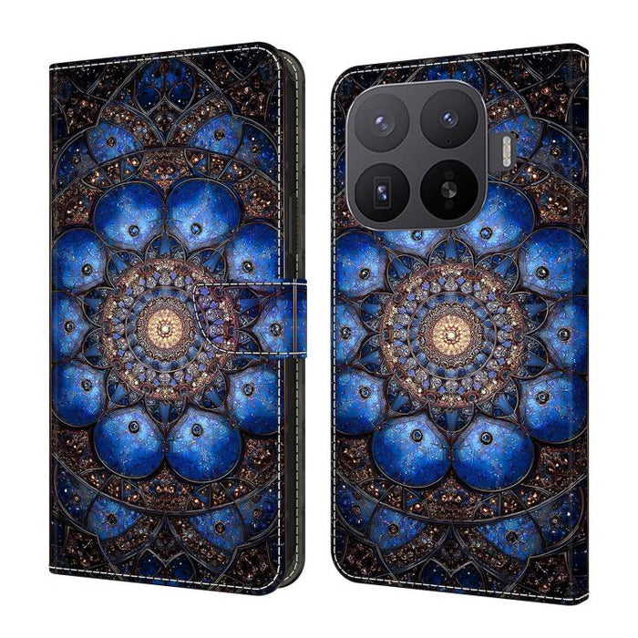Funda para teléfono de cuero vegano pintado con efecto cristal, For Xiaomi 17 Ultra