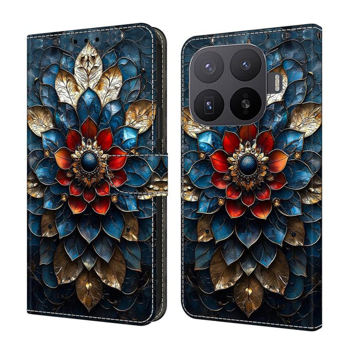 Funda para teléfono de cuero vegano pintado con efecto cristal, For Xiaomi 17 Ultra
