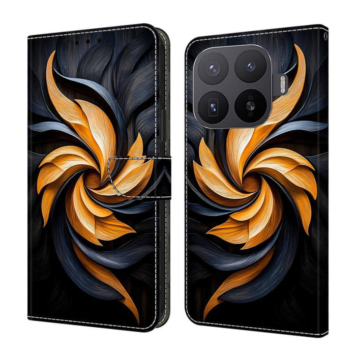 Funda para teléfono de cuero vegano pintado con efecto cristal, For Xiaomi 17 Ultra