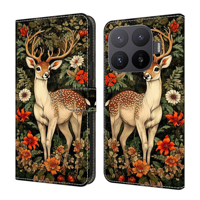 Funda para teléfono de cuero vegano pintado con efecto cristal, For Xiaomi 17 Ultra