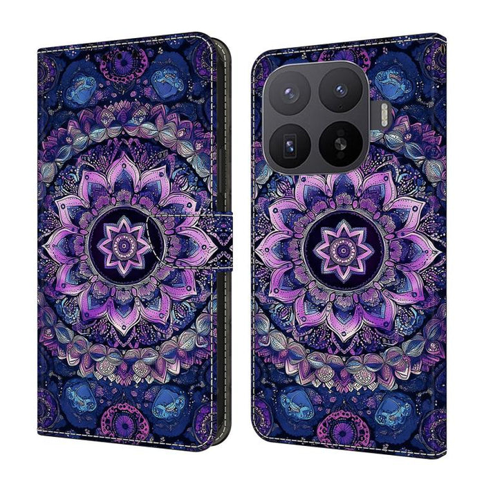 Funda para teléfono de cuero vegano pintado con efecto cristal, For Xiaomi 17 Ultra