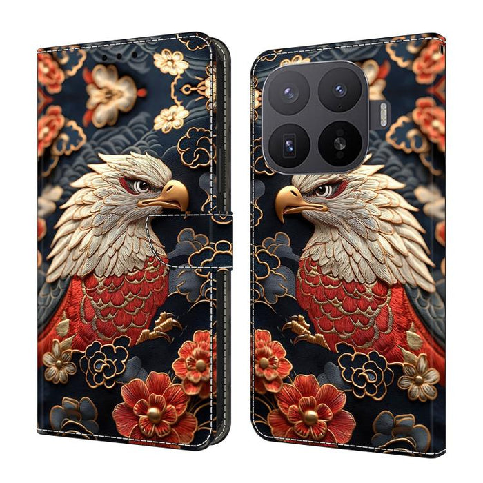 Funda para teléfono de cuero vegano pintado con efecto cristal, For Xiaomi 17 Ultra