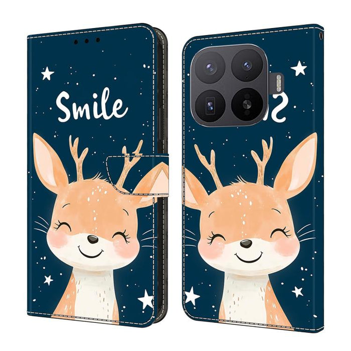 Funda para teléfono de cuero vegano pintado con efecto cristal, For Xiaomi 17 Ultra
