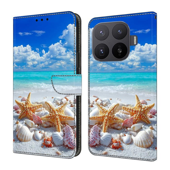 Funda para teléfono de cuero vegano pintado con efecto cristal, For Xiaomi 17 Ultra
